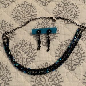 1928 Choker necklace and matching clip on earrings